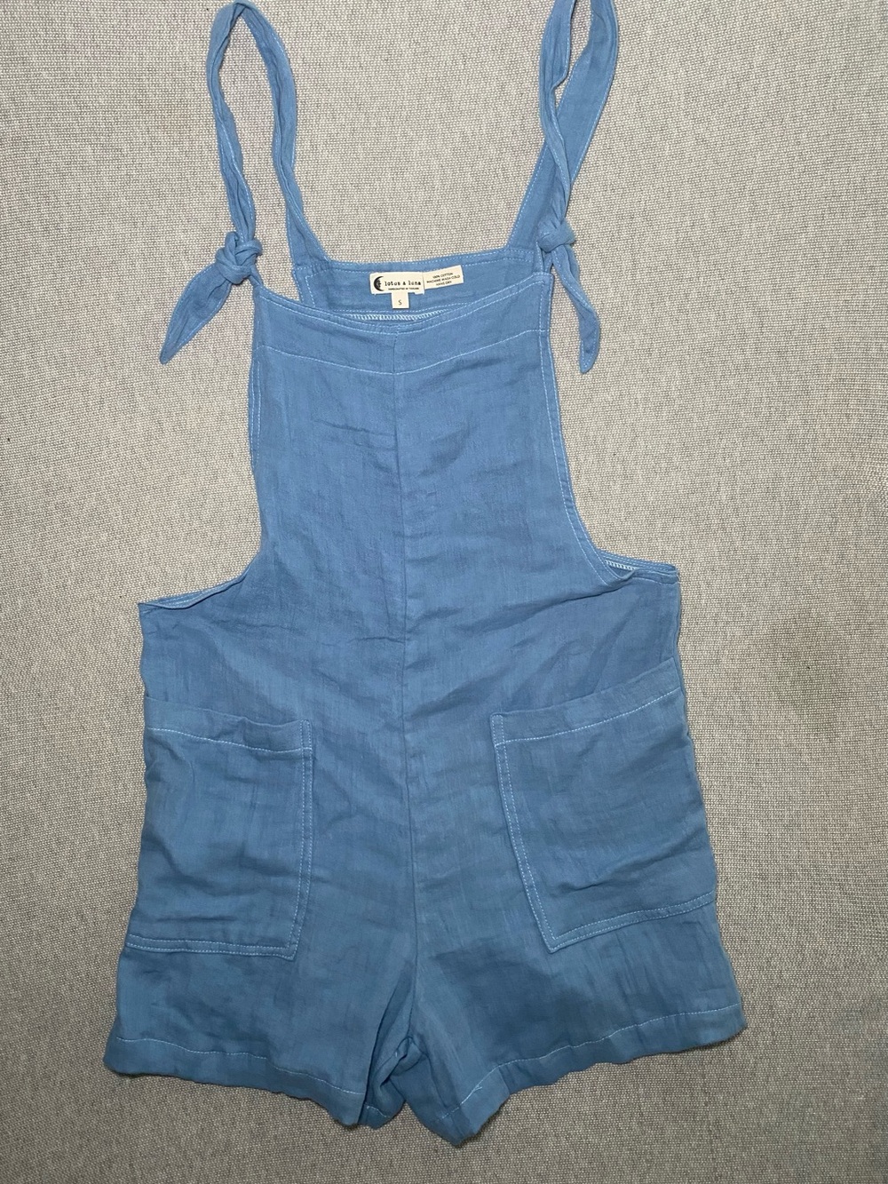 Lotus & Luna Women's Blue Romper Cotton Handcrafted Beach Size S